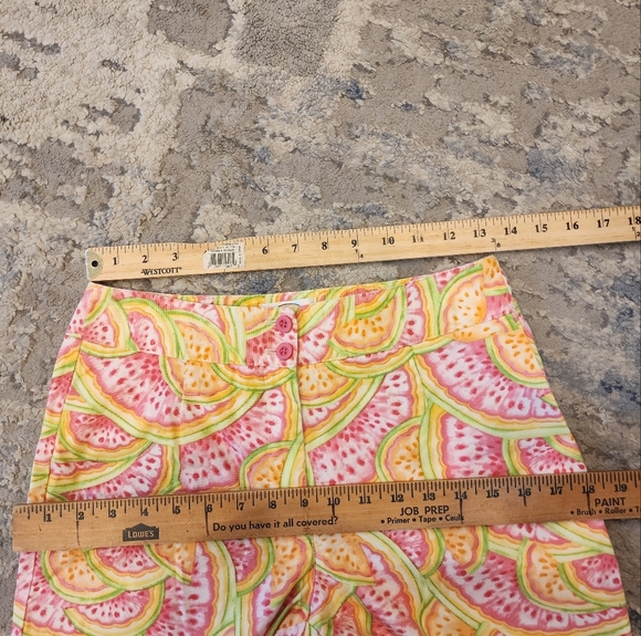 Talbots Melon Watermelon Crop Cotton Pants wome size 6 Petite 6P - Picture 6 of 16